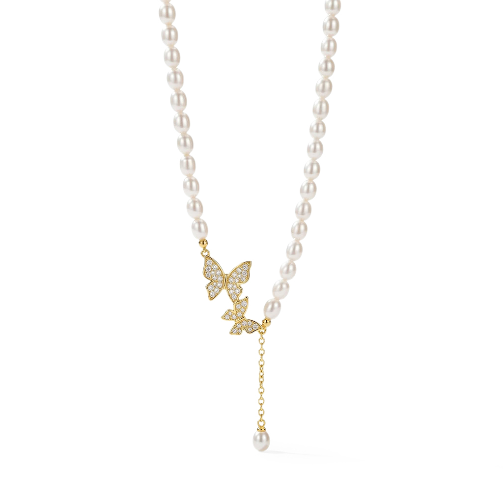 Butterfly Pearl Necklace Bold Statement Style With Street Luxury