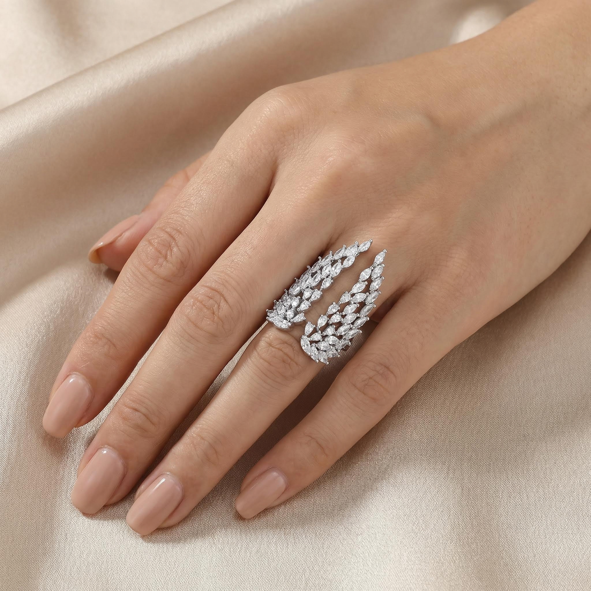 Iced Out Wings Adjustable Ring Gold With Street Luxury Shine - Image 3