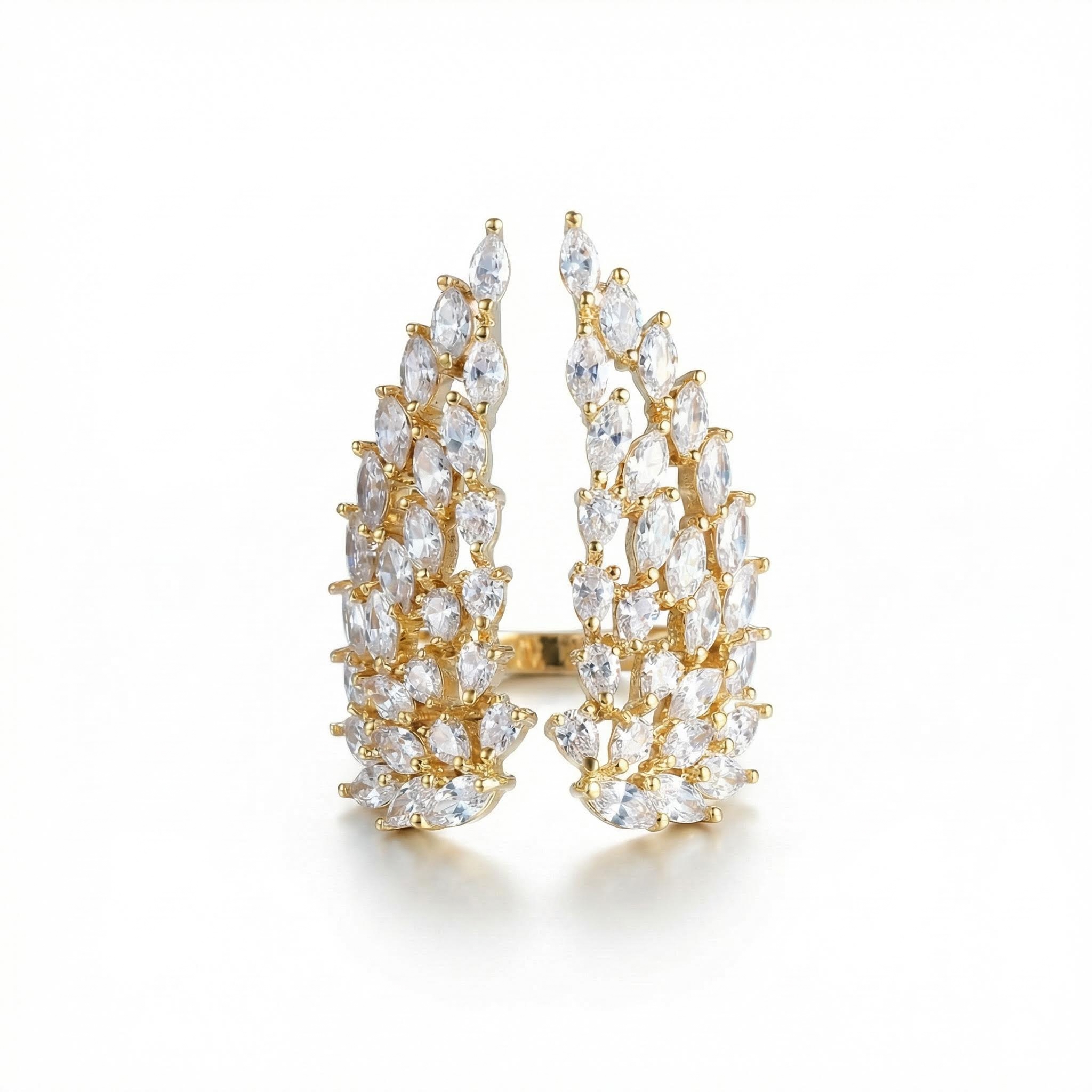 Iced Out Wings Adjustable Ring Gold With Street Luxury Shine - Image 6