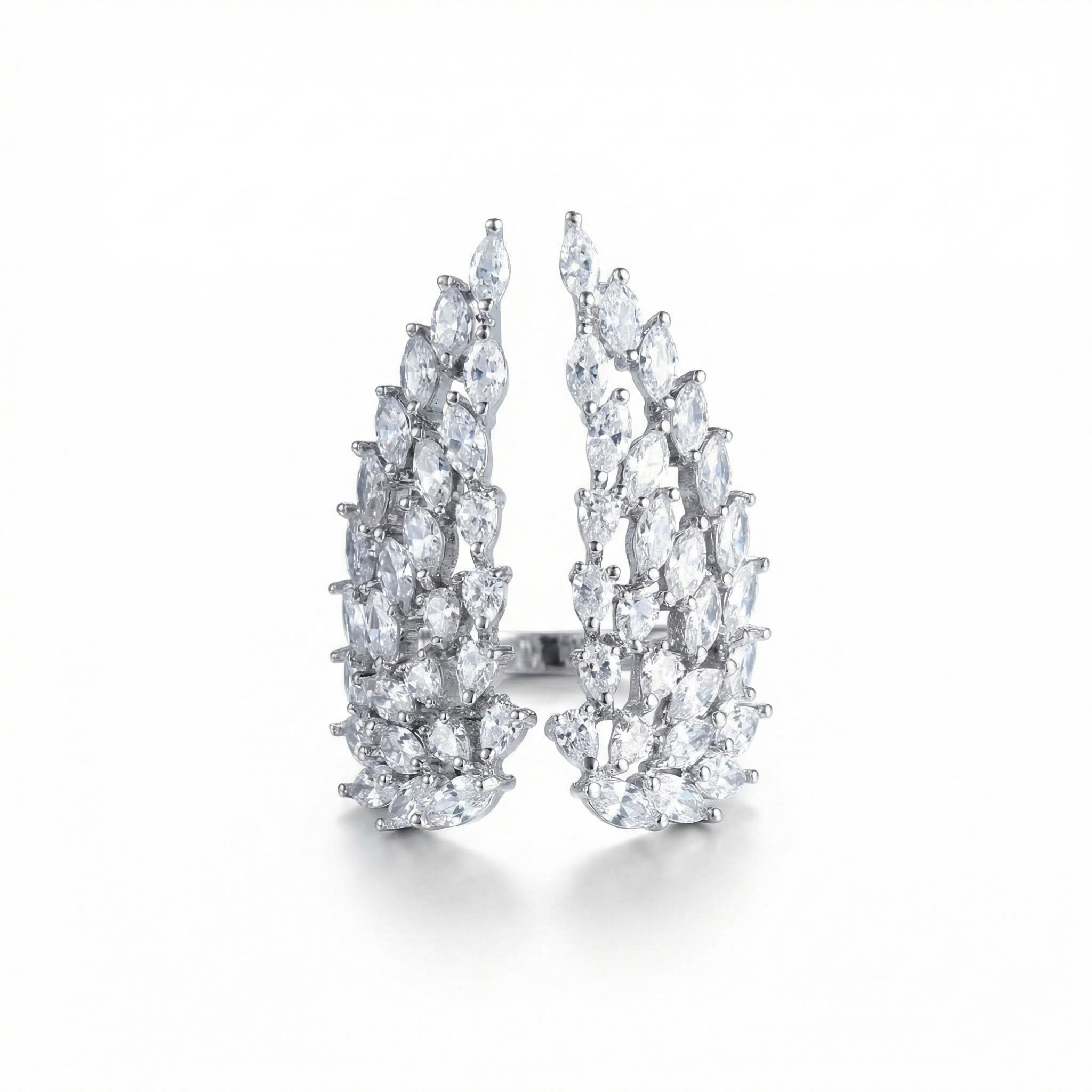 Iced Out Wings Adjustable Ring Gold With Street Luxury Shine