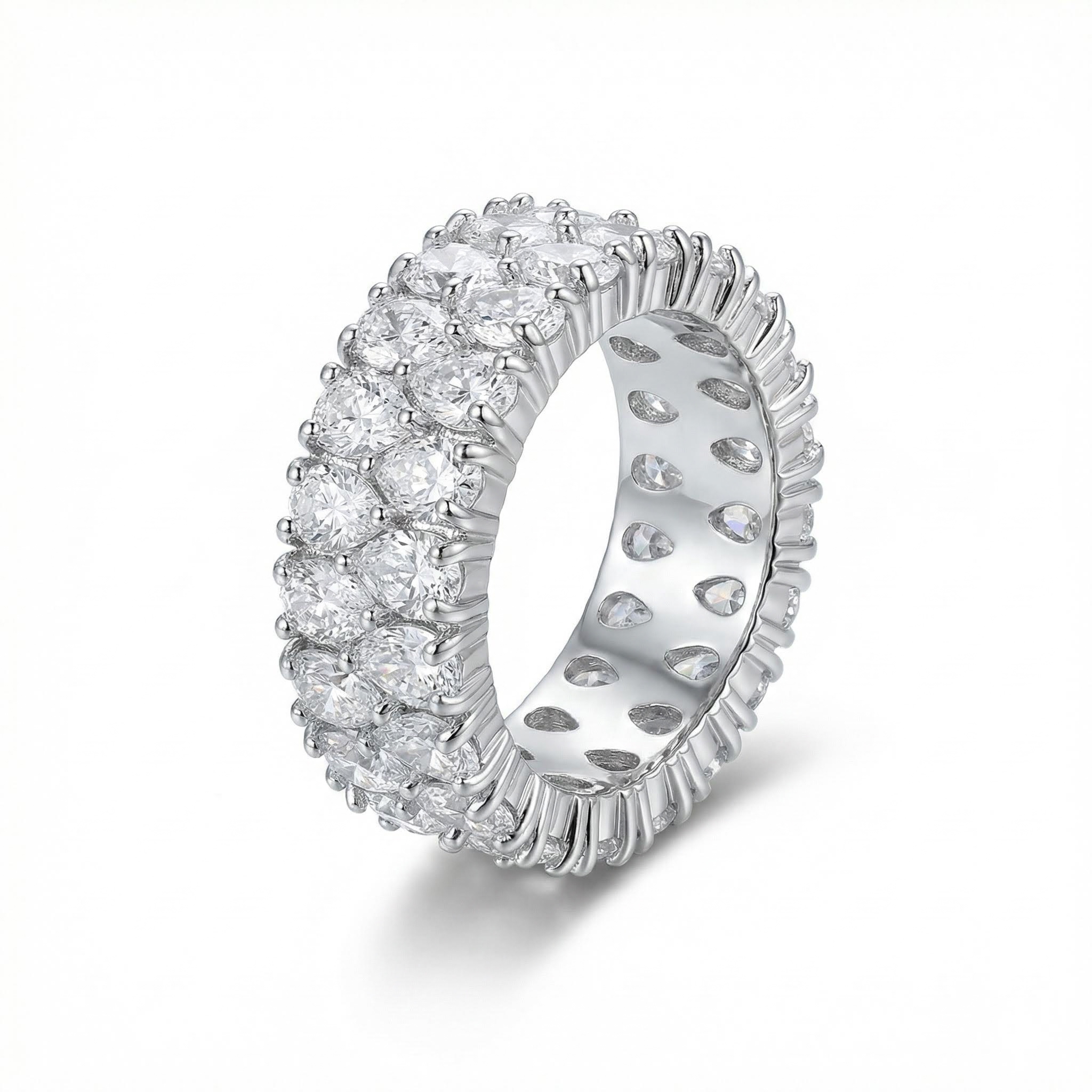 Iced Out Double-row Pear-shaped Cut Ring Gold With Street Luxury Shine - Image 4