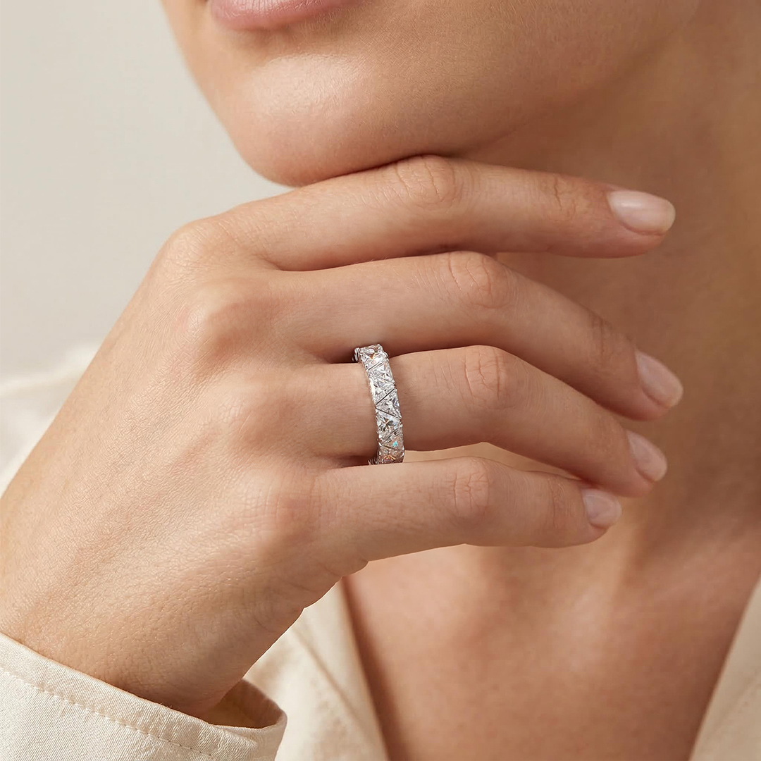 Iced Out Triangle Cut Ring Gold With Street Luxury Shine - Image 3