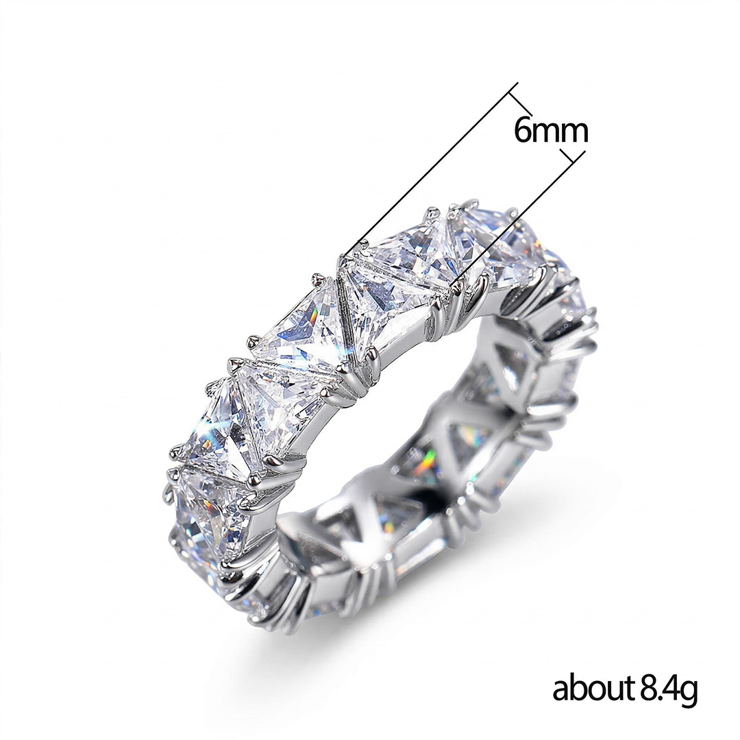 Iced Out Triangle Cut Ring Gold With Street Luxury Shine - Image 5