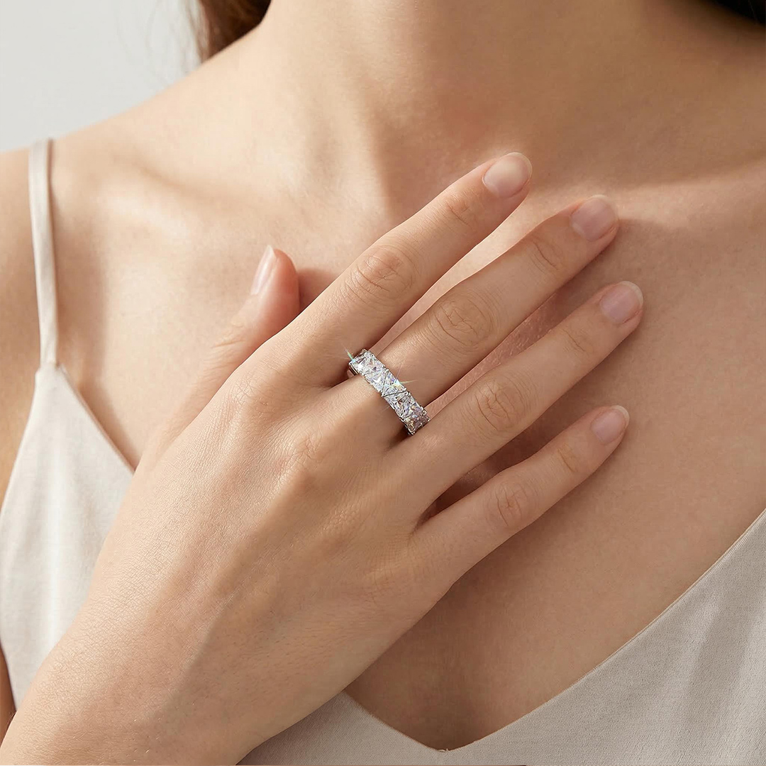 Iced Out Triangle Cut Ring Gold With Street Luxury Shine - Image 6