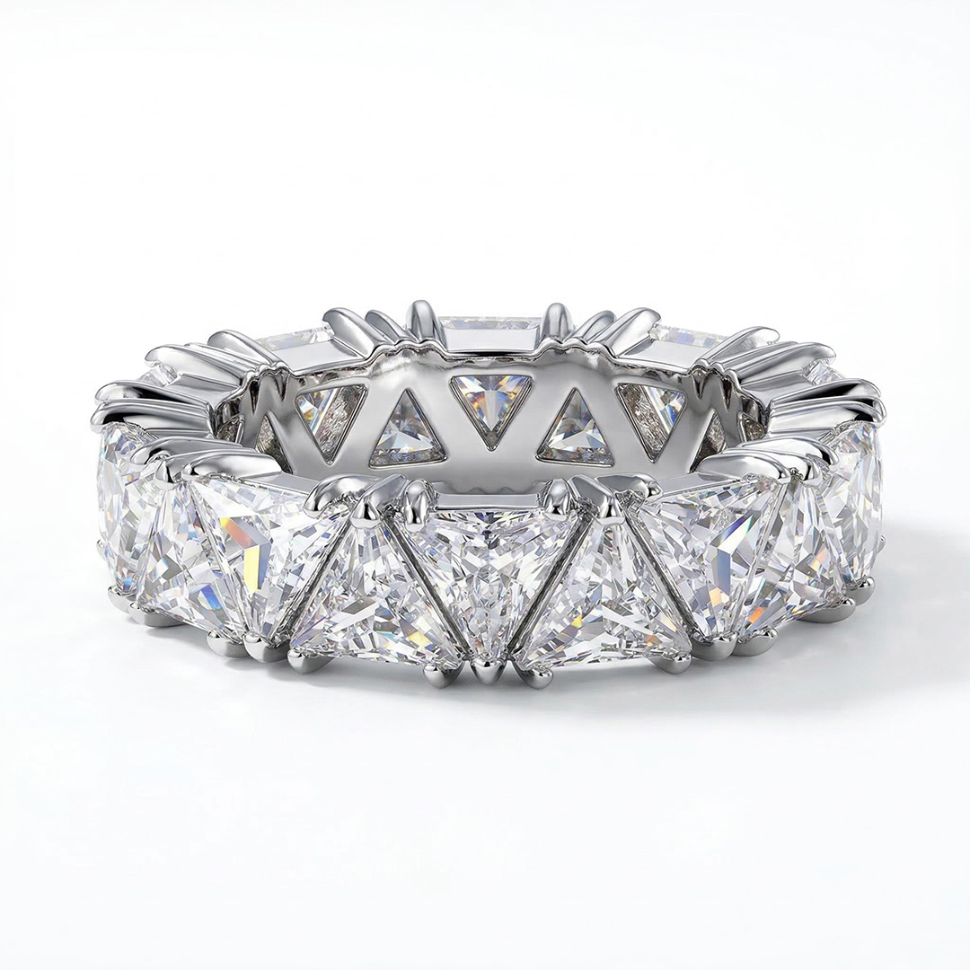Iced Out Triangle Cut Ring Gold With Street Luxury Shine - Image 7