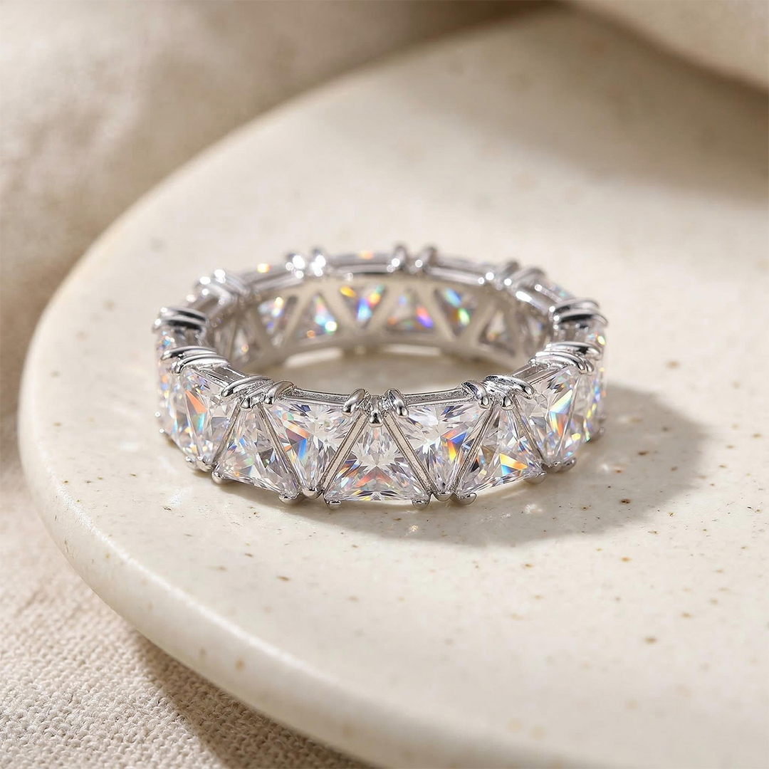 Iced Out Triangle Cut Ring Gold With Street Luxury Shine - Image 8
