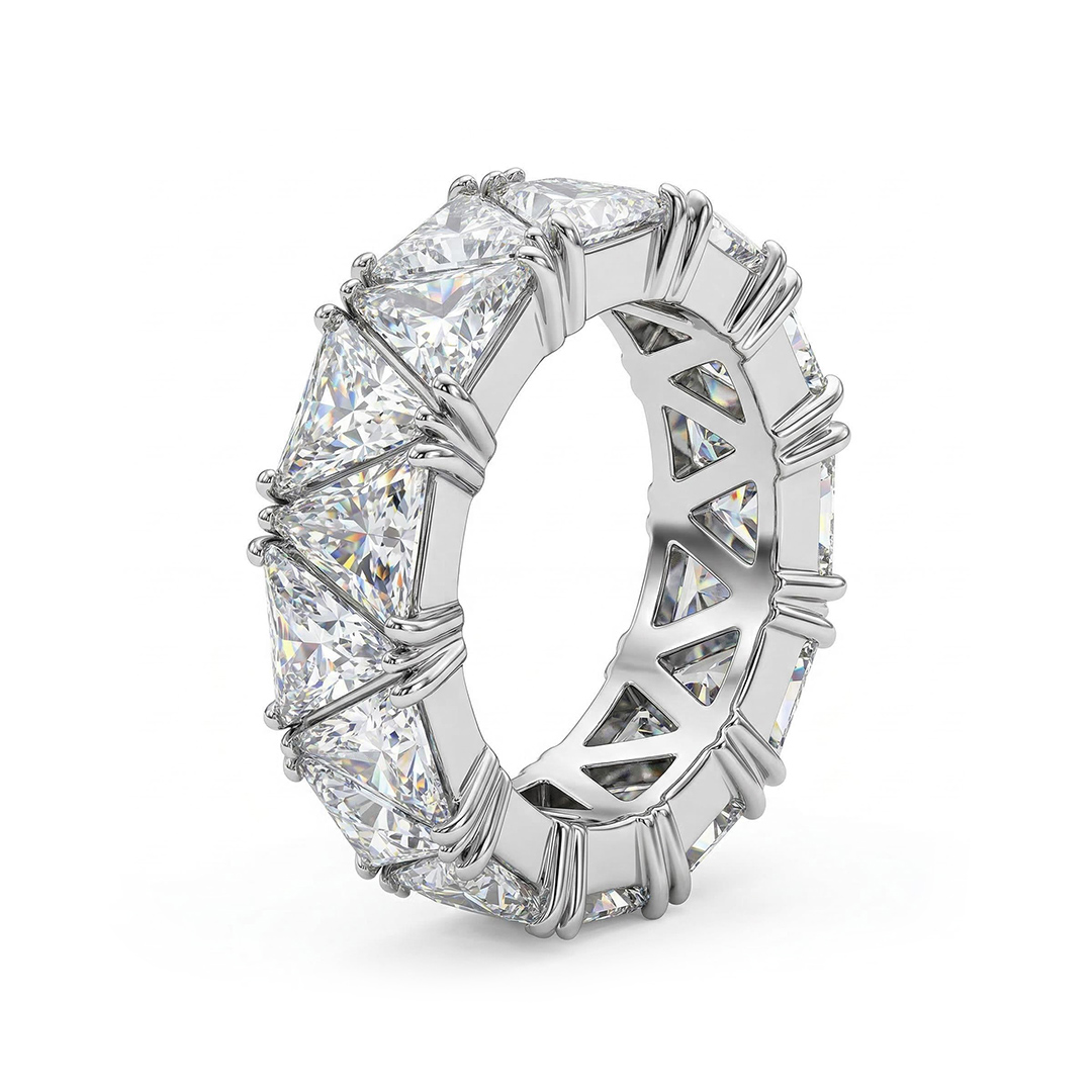 Iced Out Triangle Cut Ring Gold With Street Luxury Shine