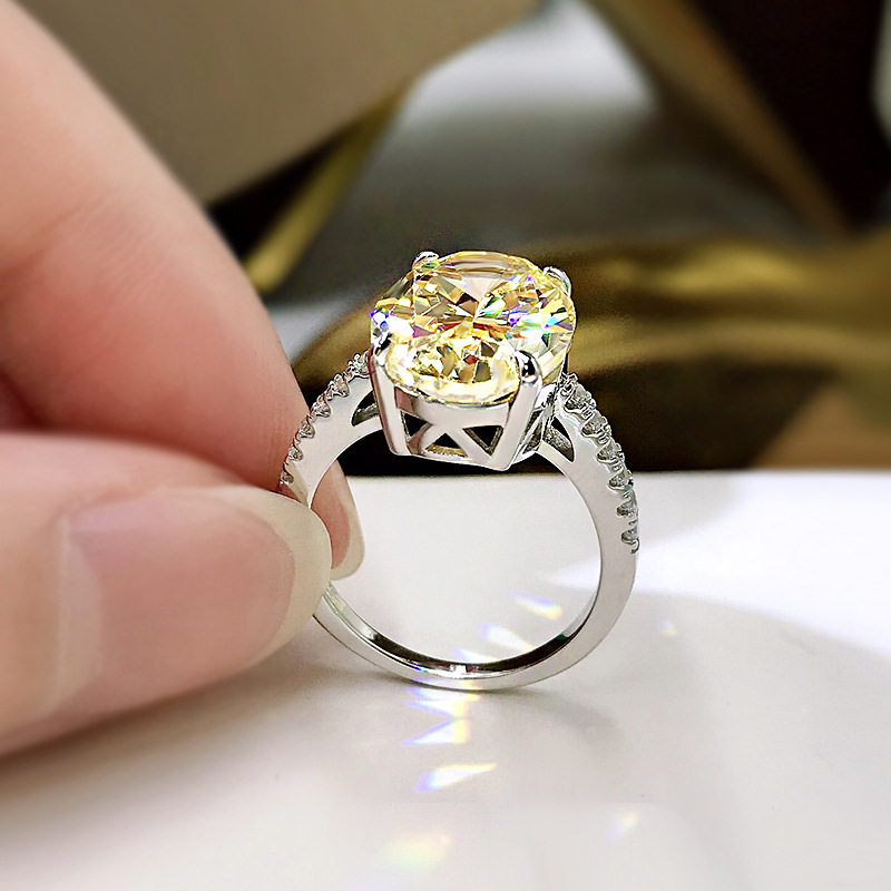 Oval Cut 4 Prong Yellow Stone Ring Iced Out Shine With Street Luxury - Image 4
