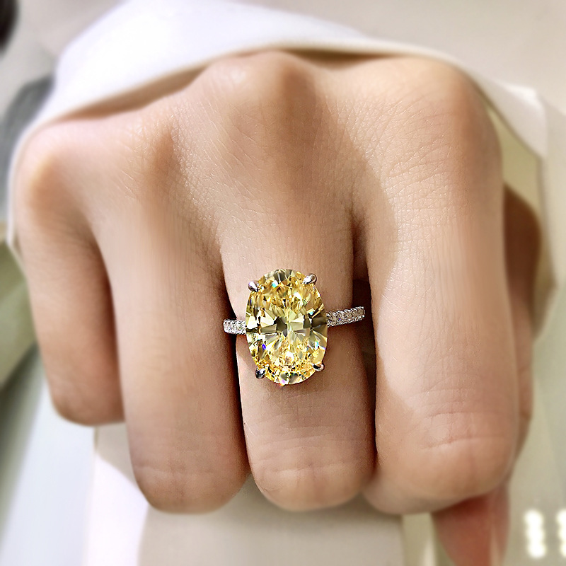 Oval Cut 4 Prong Yellow Stone Ring Iced Out Shine With Street Luxury - Image 5