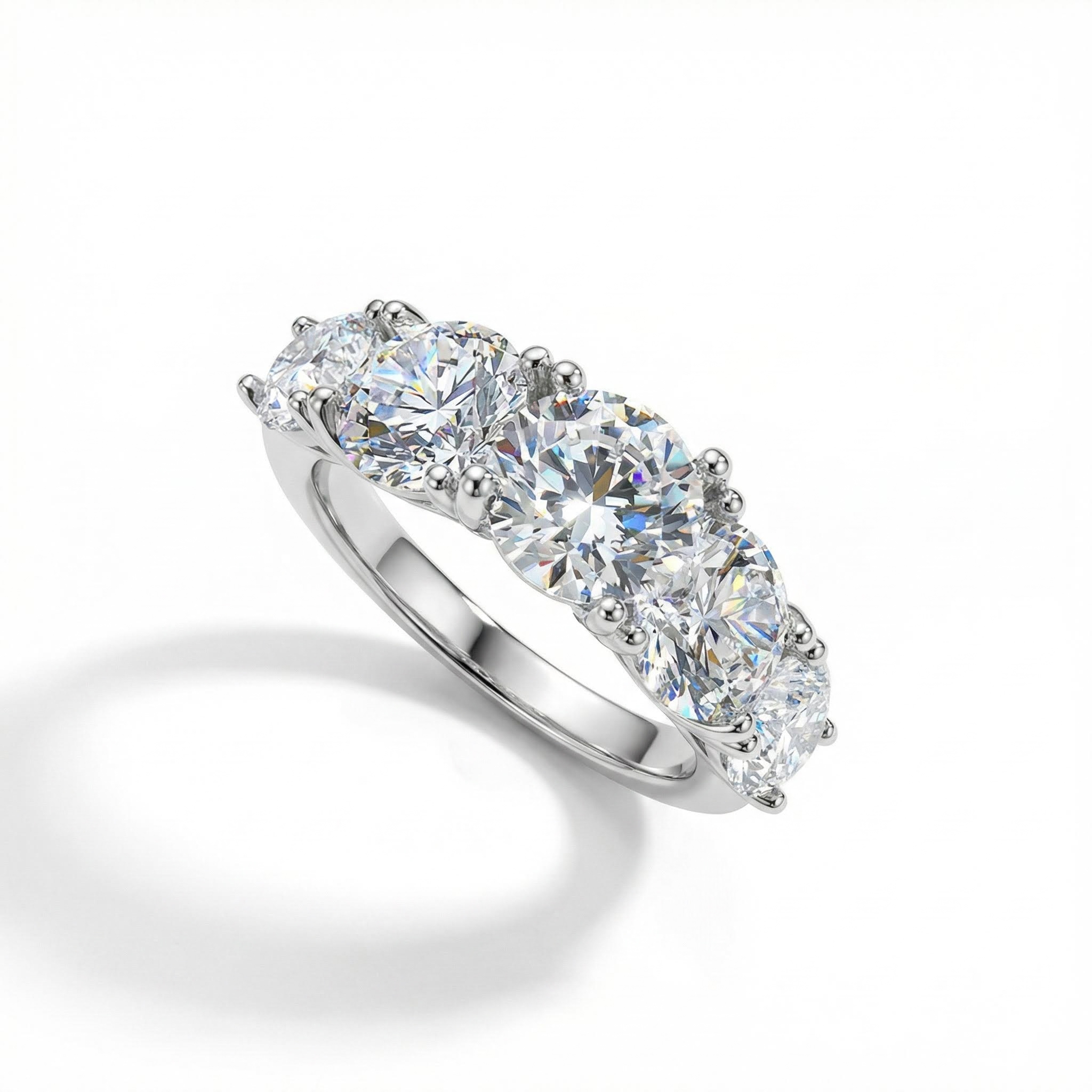 Round Cut Five Stones Ring Bold Statement Style With Street Luxury - Image 4