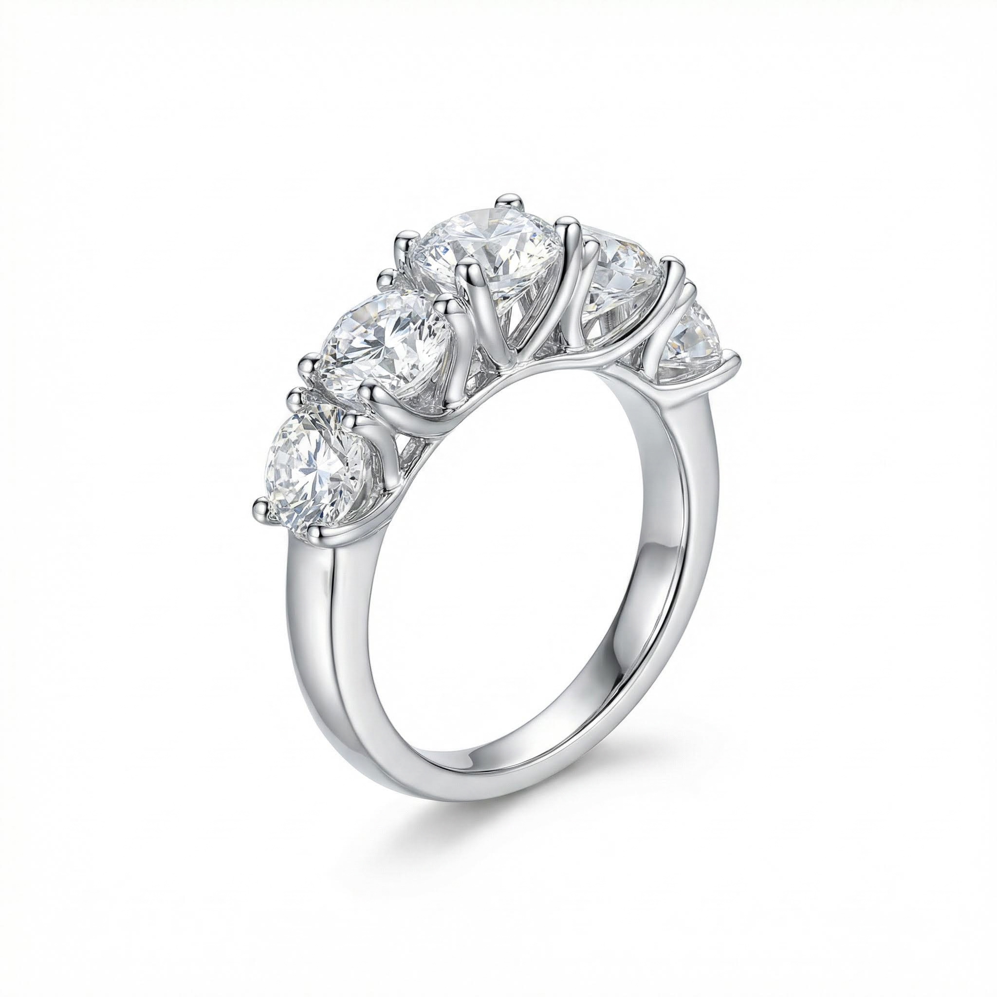 Round Cut Five Stones Ring Bold Statement Style With Street Luxury - Image 5