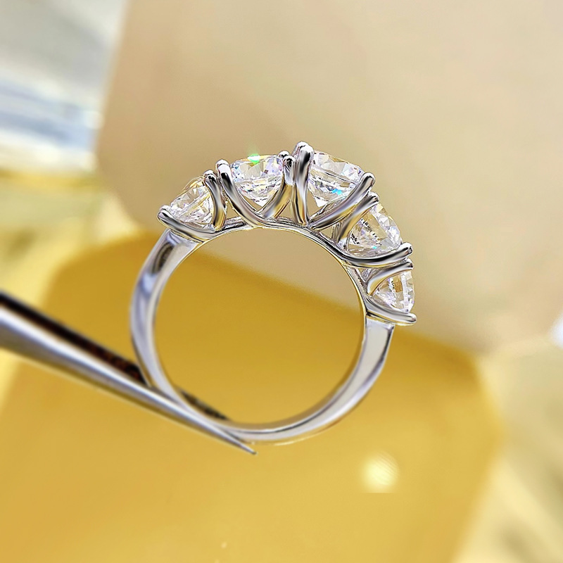 Round Cut Five Stones Ring Bold Statement Style With Street Luxury - Image 7
