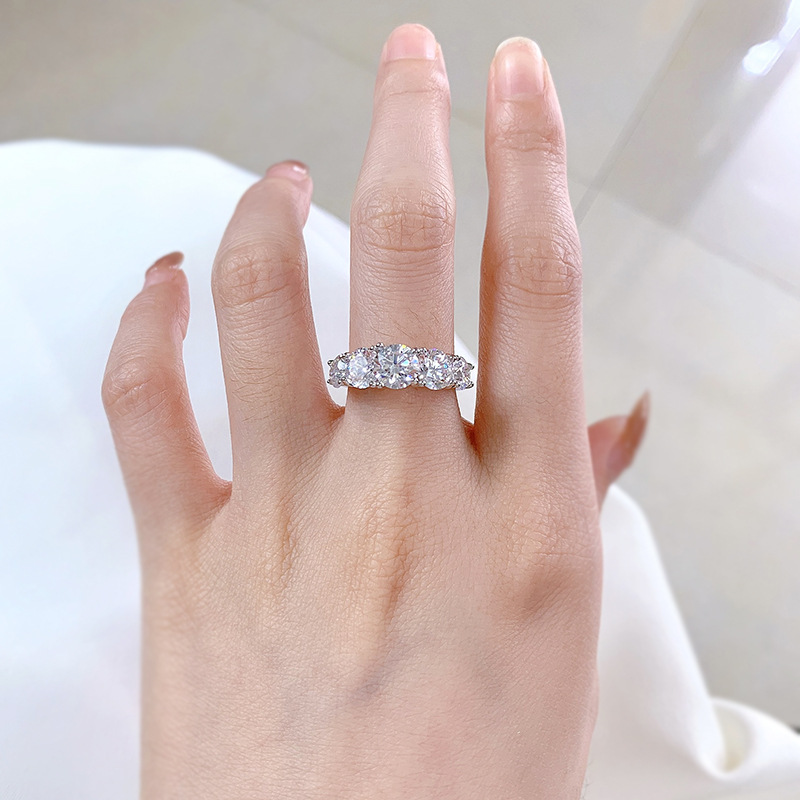 Round Cut Five Stones Ring Bold Statement Style With Street Luxury - Image 8