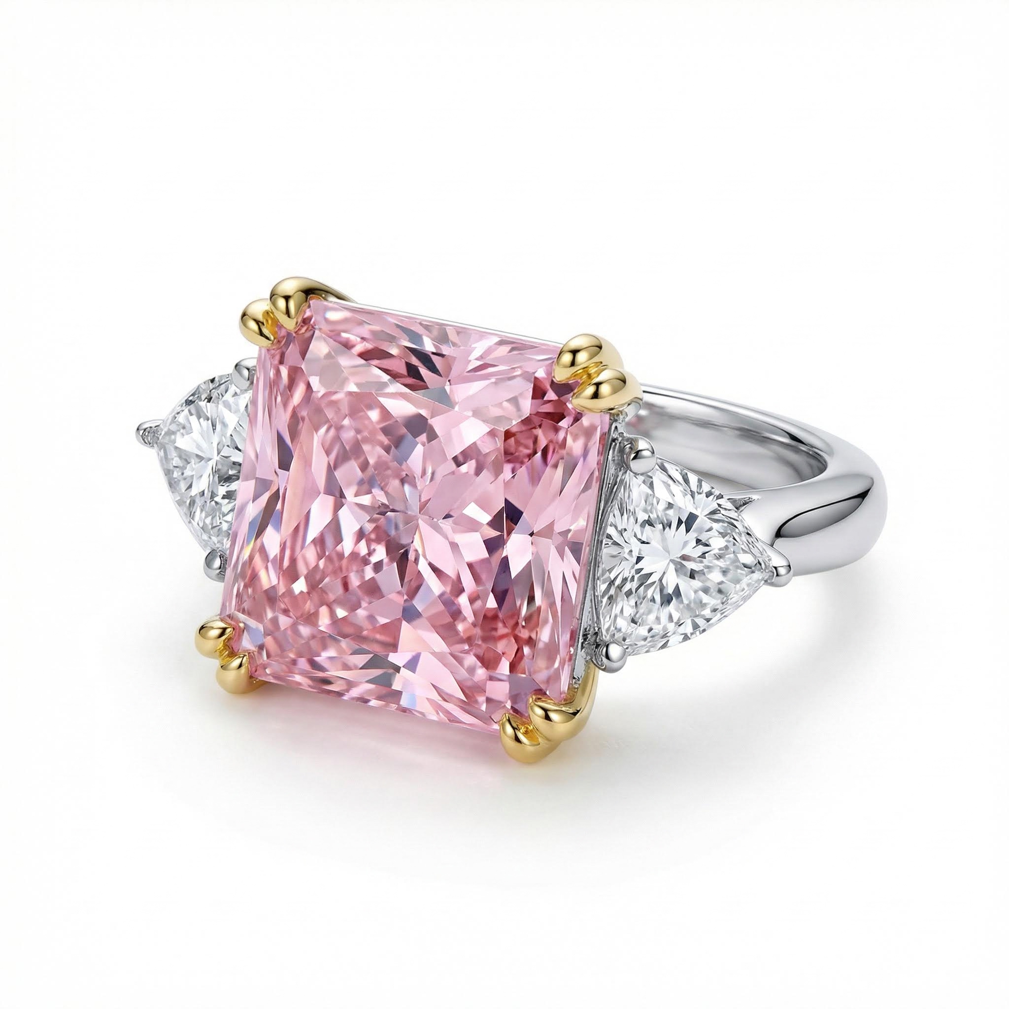 5ct Cushion Cut Pink Stone Ring Bold Statement Style With Street Luxury - Image 3