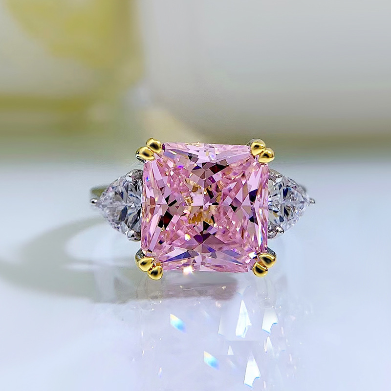 5ct Cushion Cut Pink Stone Ring Bold Statement Style With Street Luxury - Image 4