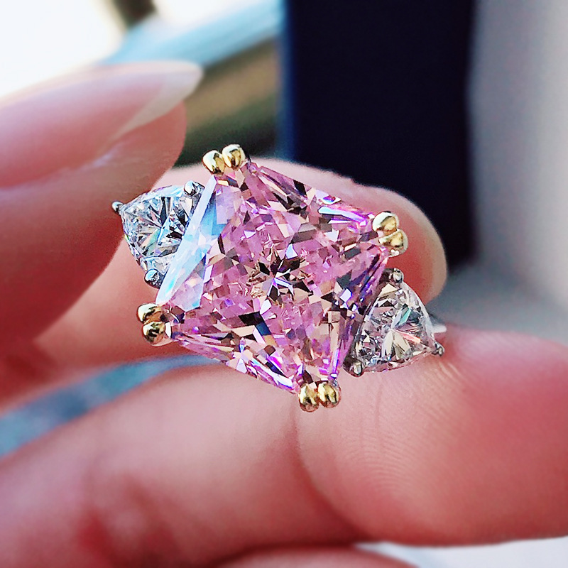5ct Cushion Cut Pink Stone Ring Bold Statement Style With Street Luxury - Image 6