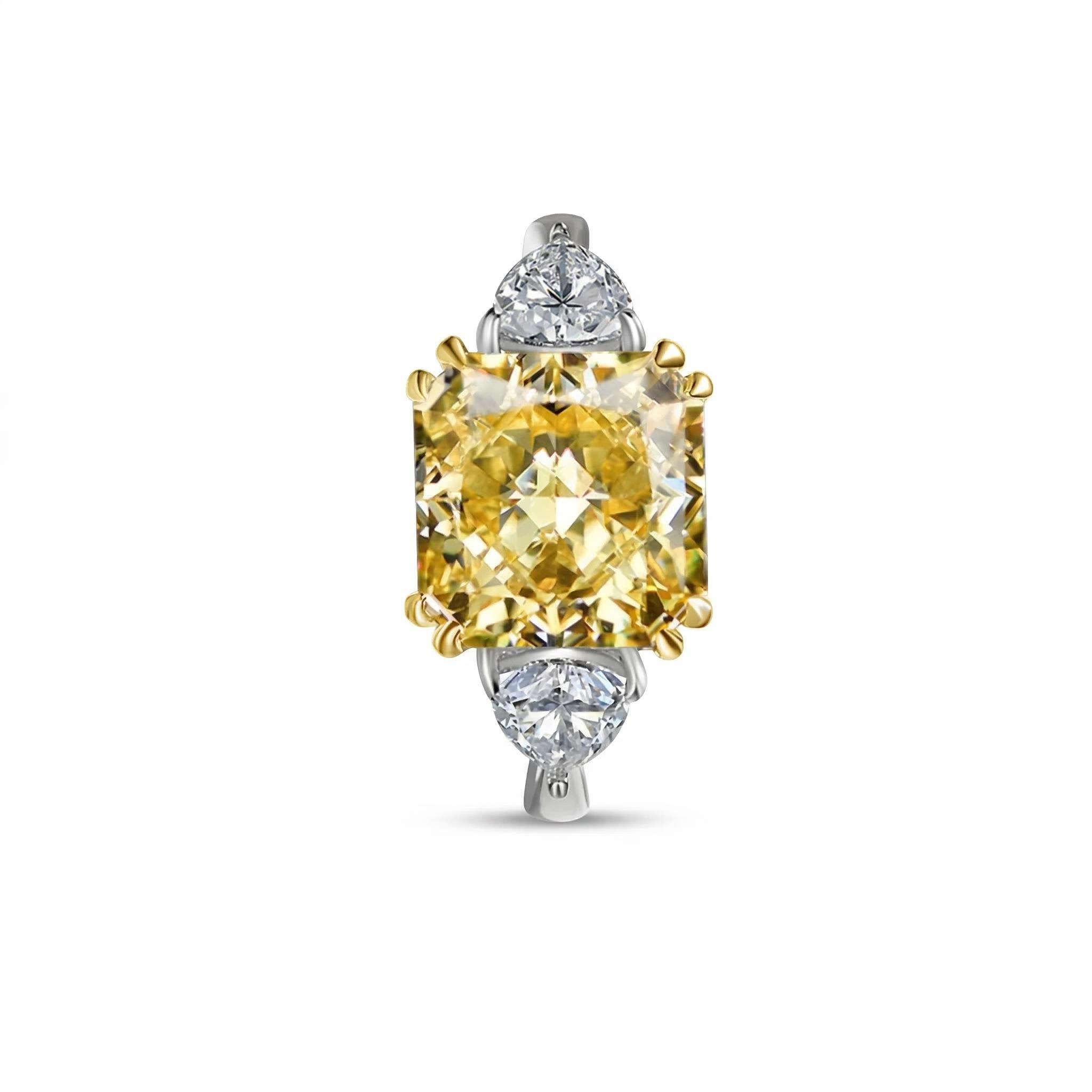 5ct Cushion Cut Yellow Stone Ring Bold Statement Style With Street Luxury - Image 4