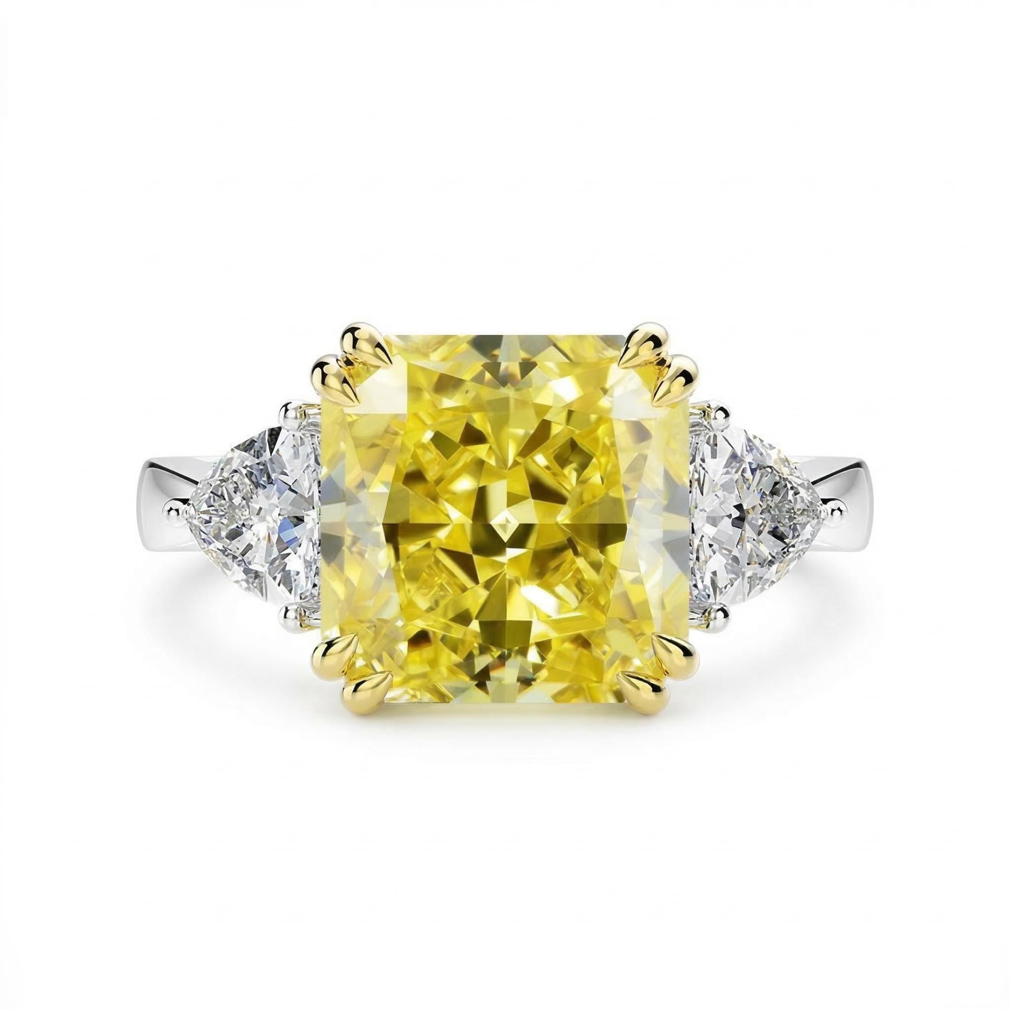 5ct Cushion Cut Yellow Stone Ring Bold Statement Style With Street Luxury