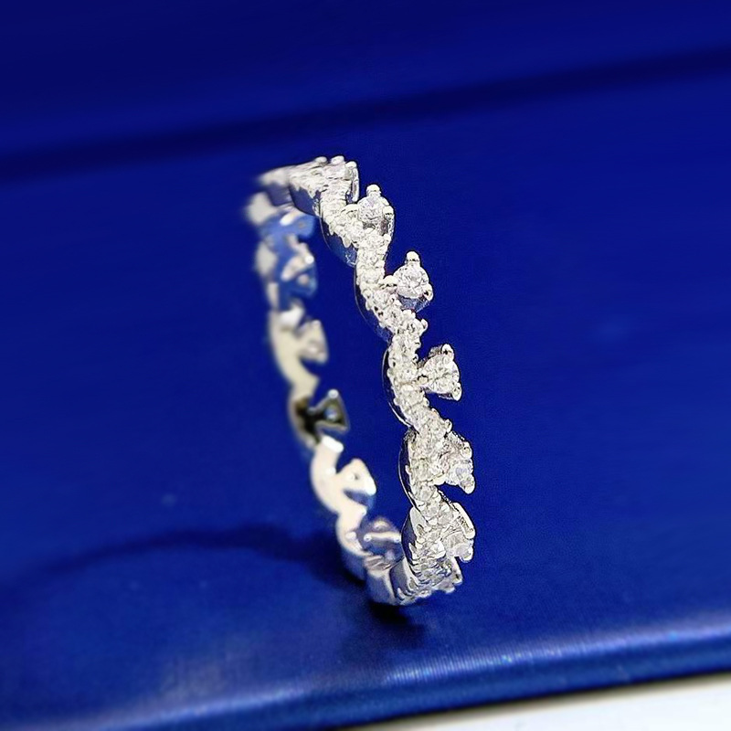 Iced Out Lace Thin Stacked Ring Silver With Street Luxury Shine - Image 3
