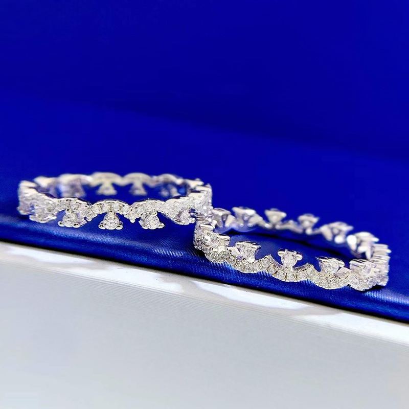 Iced Out Lace Thin Stacked Ring Silver With Street Luxury Shine - Image 4