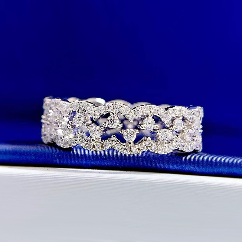 Iced Out Lace Thin Stacked Ring Silver With Street Luxury Shine - Image 5