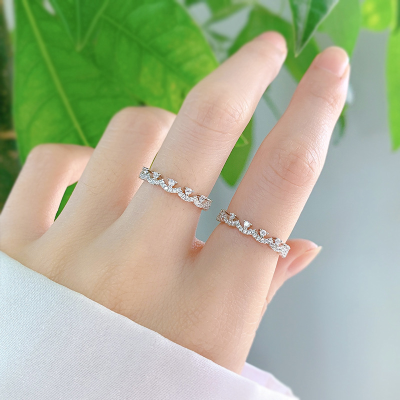 Iced Out Lace Thin Stacked Ring Silver With Street Luxury Shine - Image 6
