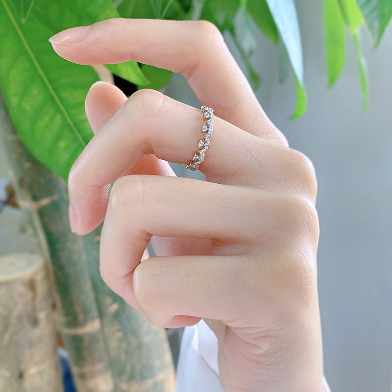 Iced Out Lace Thin Stacked Ring Silver With Street Luxury Shine - Image 7