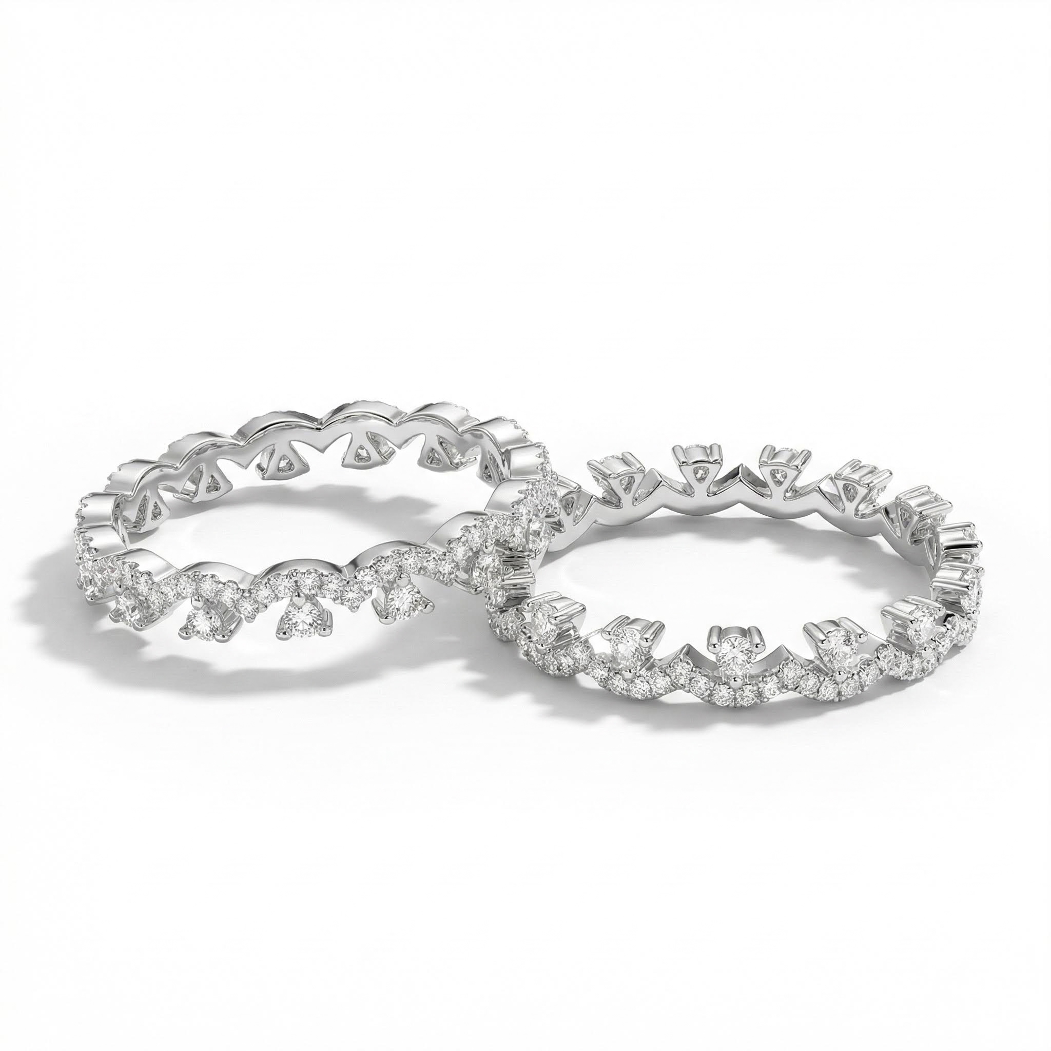 Iced Out Lace Thin Stacked Ring Silver With Street Luxury Shine