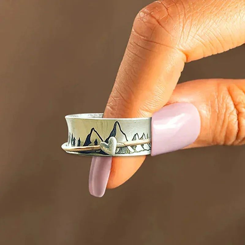 Drive Away Your Anxiety Large Circle Fidget Ring With Street Luxury Shine - Image 3
