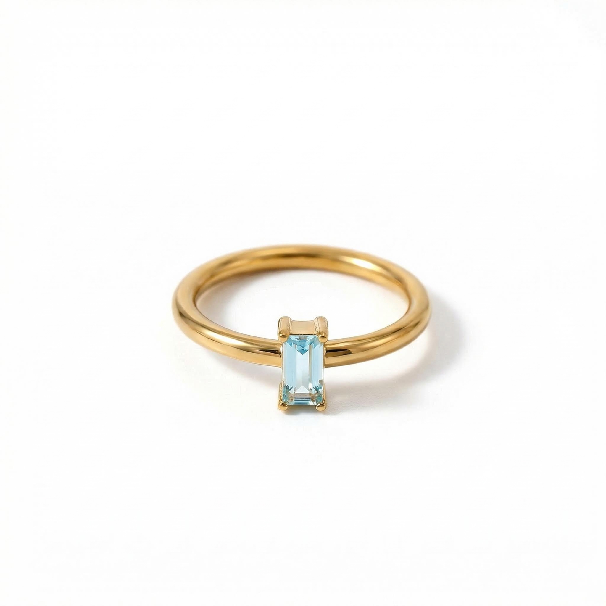Gold Stainless Steel Baguette Ring Gold With Bold Statement Appeal - Image 6