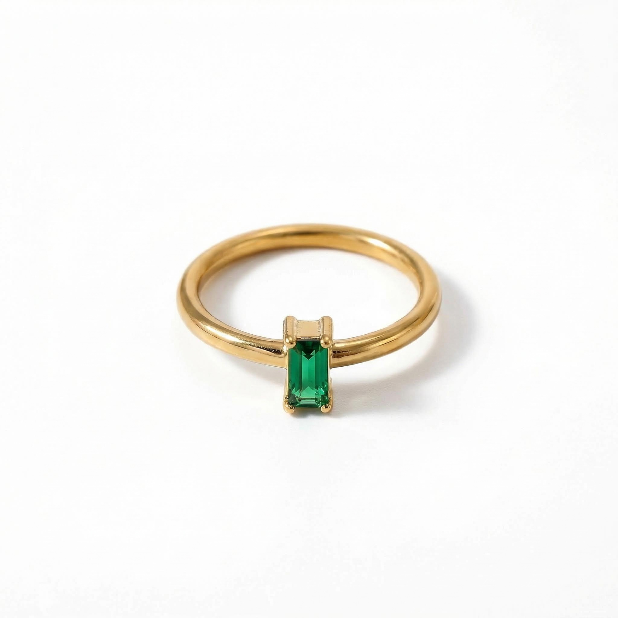 Gold Stainless Steel Baguette Ring Gold With Bold Statement Appeal - Image 7