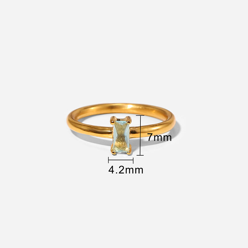 Gold Stainless Steel Baguette Ring Gold With Bold Statement Appeal - Image 9
