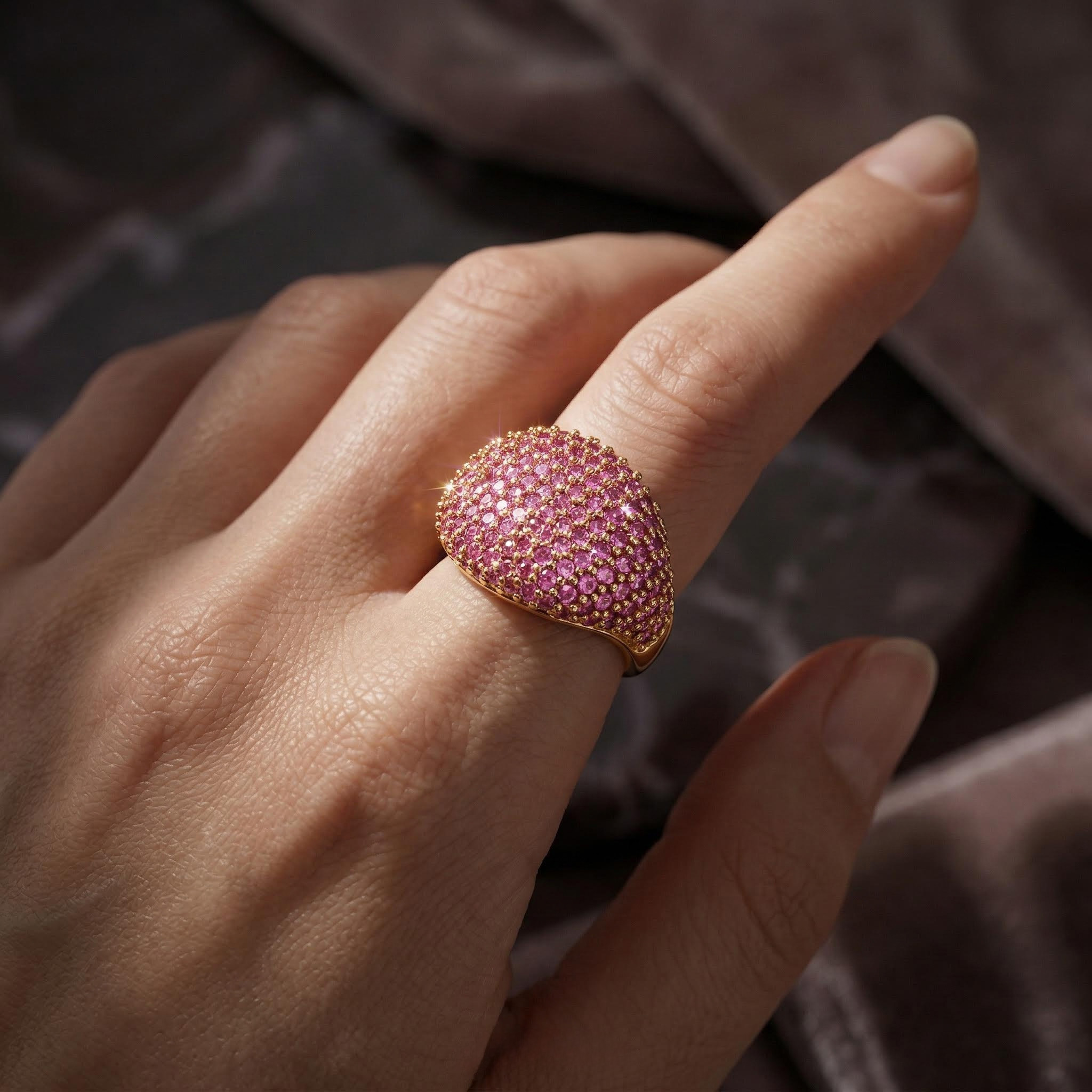 Micro Pave Open Ring In Gold Gold With Bold Statement Appeal - Image 3