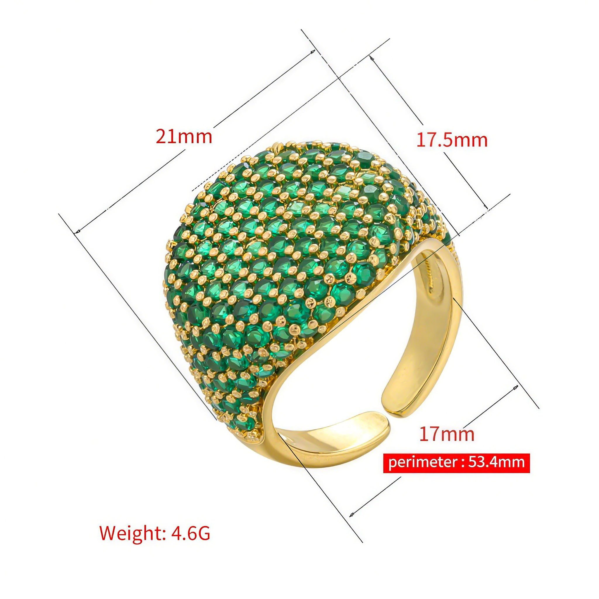Micro Pave Open Ring In Gold Gold With Bold Statement Appeal - Image 4