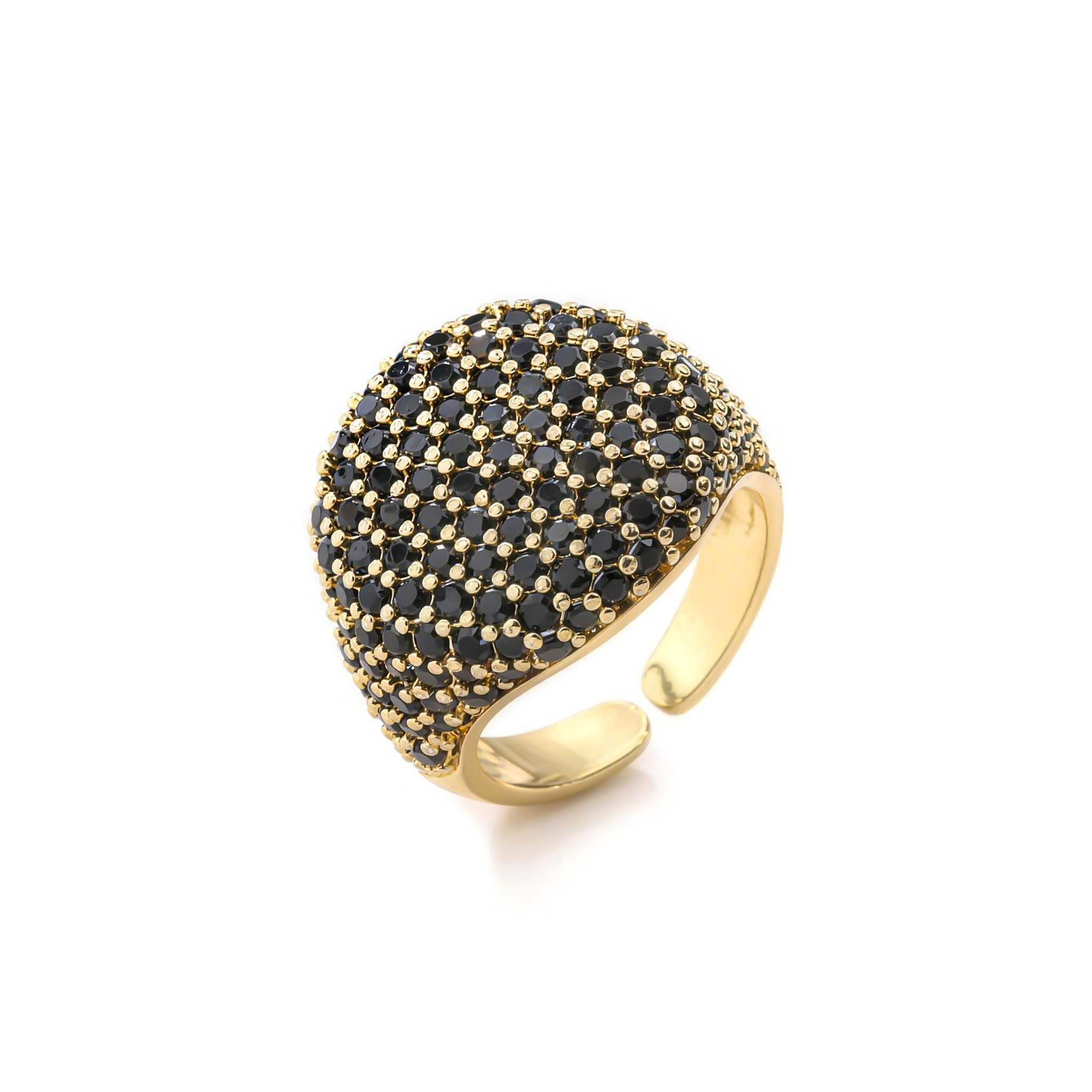 Micro Pave Open Ring In Gold Gold With Bold Statement Appeal - Image 6