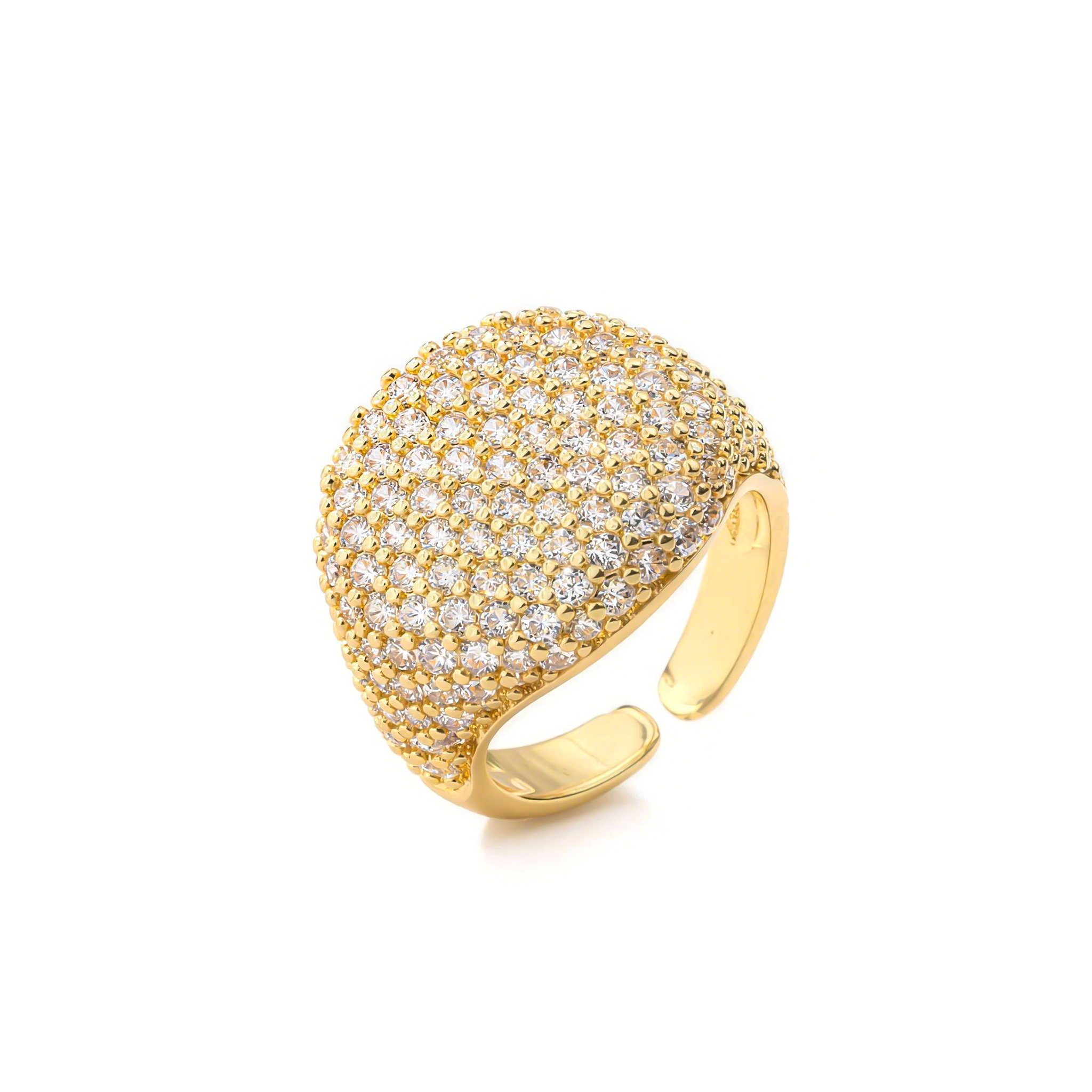 Micro Pave Open Ring In Gold Gold With Bold Statement Appeal - Image 7