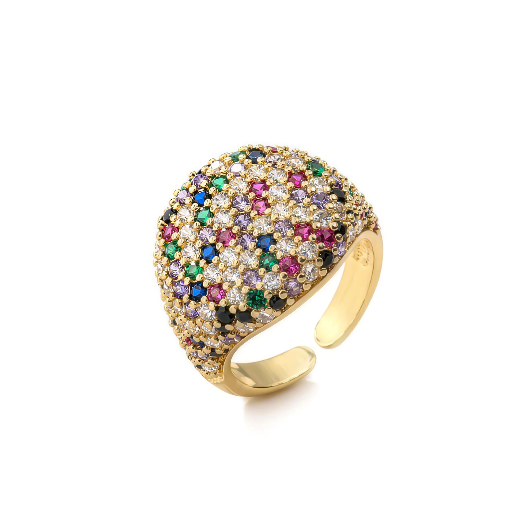 Micro Pave Open Ring In Gold Gold With Bold Statement Appeal - Image 8