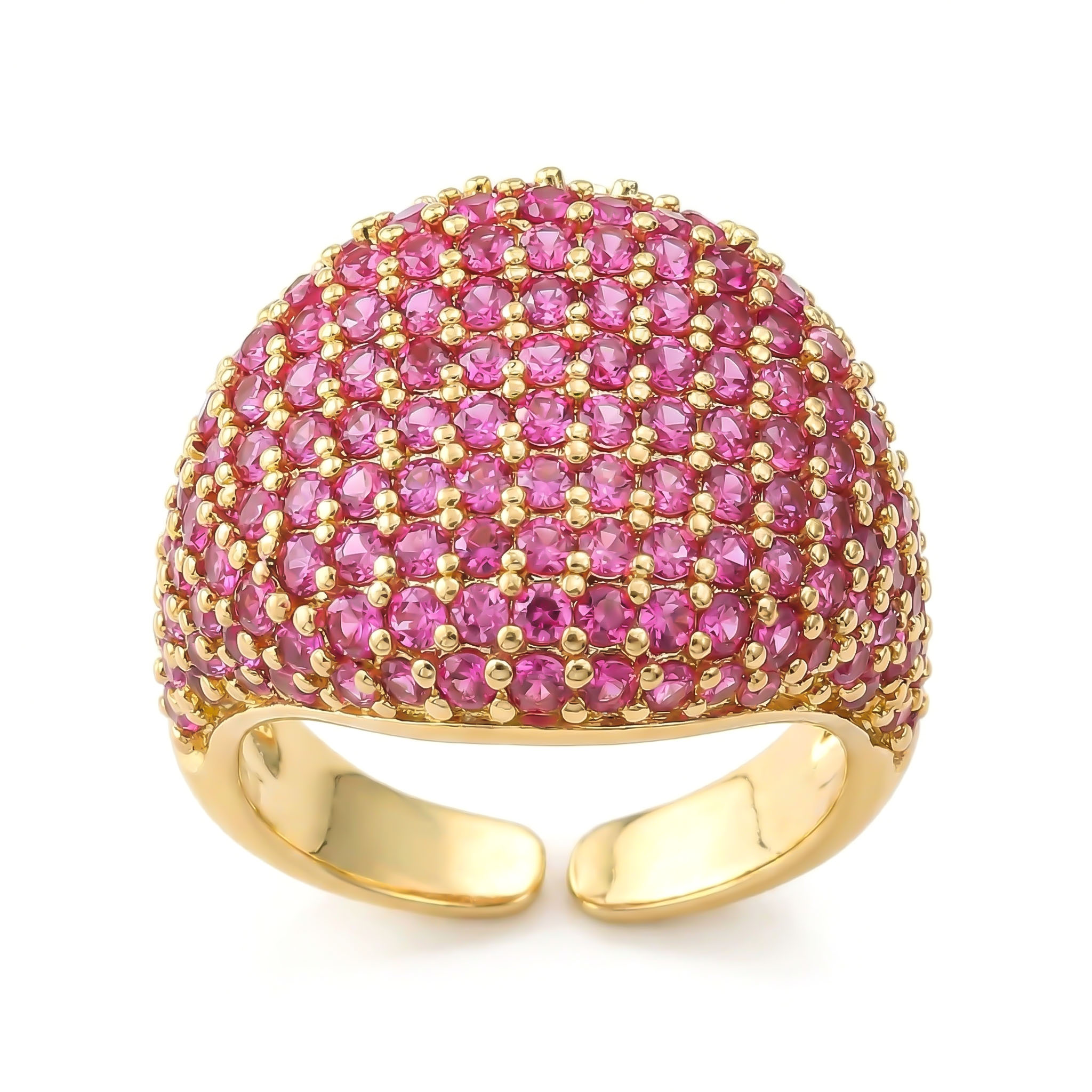 Micro Pave Open Ring In Gold Gold With Bold Statement Appeal - Image 9