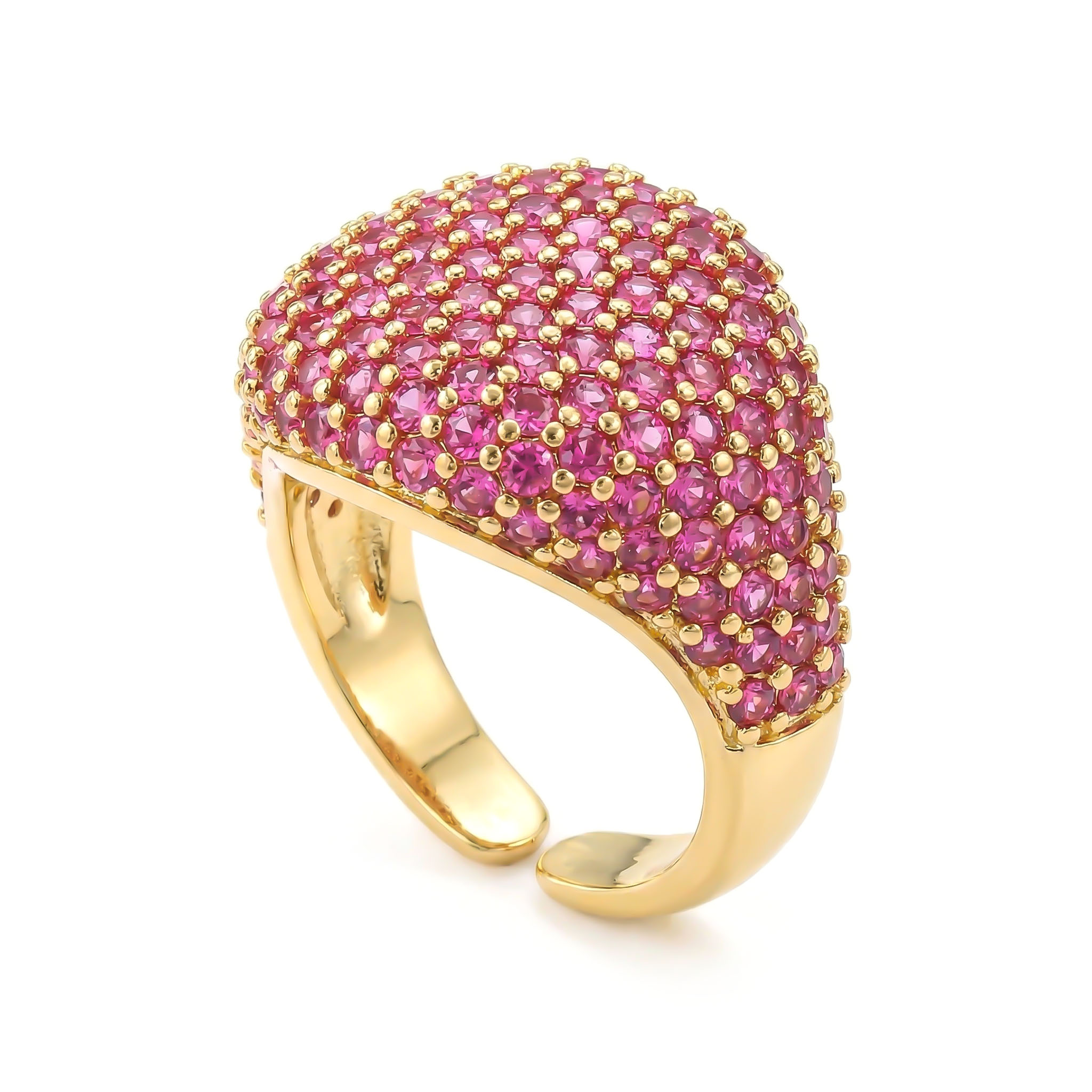 Micro Pave Open Ring In Gold Gold With Bold Statement Appeal - Image 10