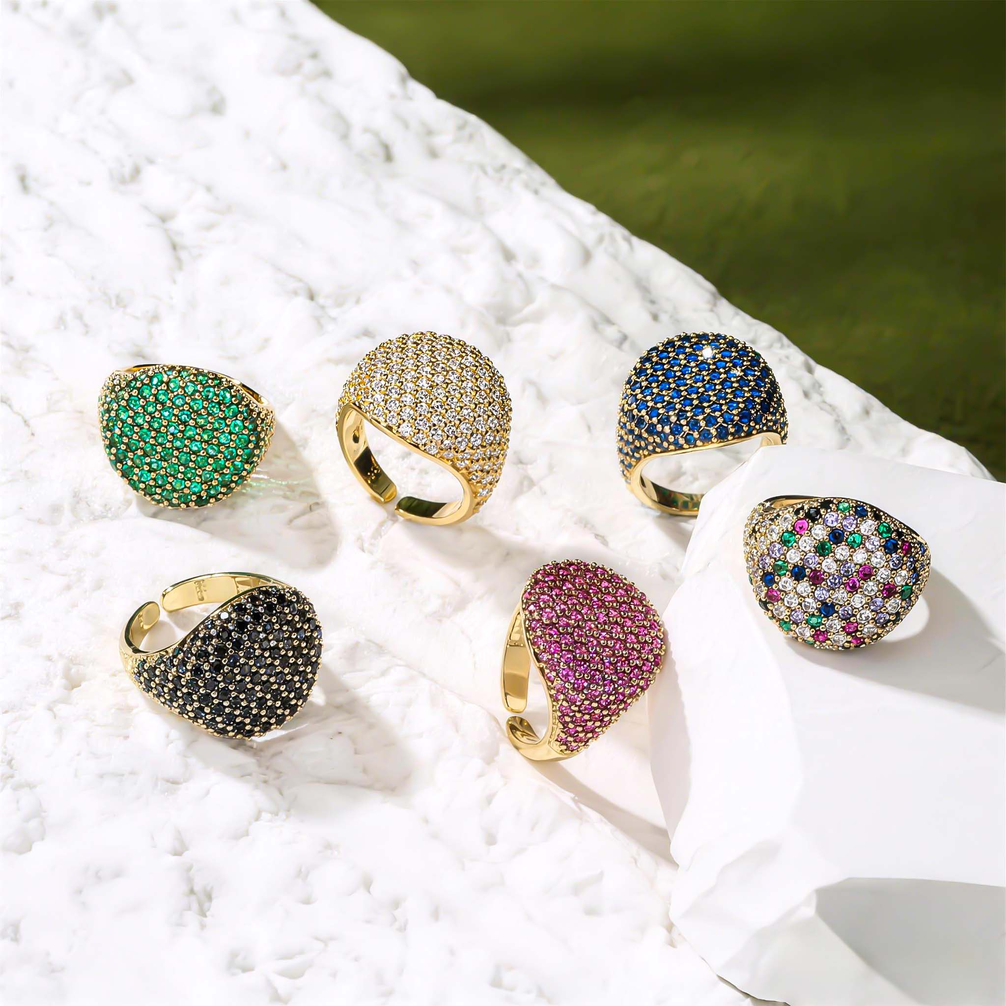 Micro Pave Open Ring In Gold Gold With Bold Statement Appeal - Image 11
