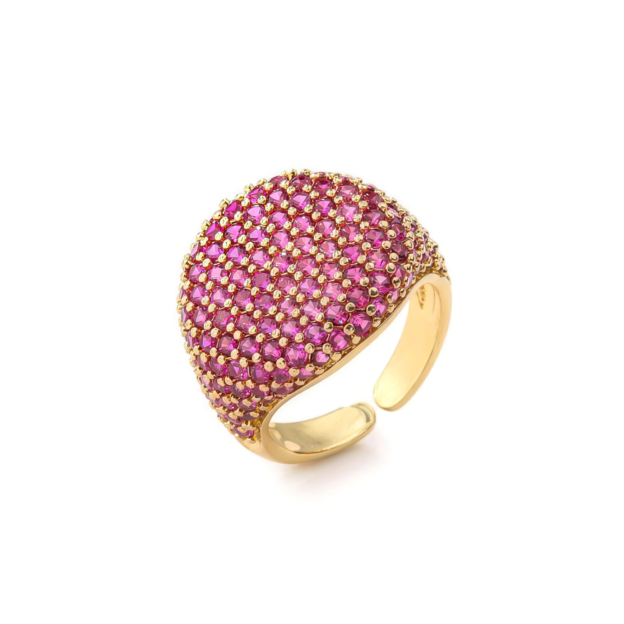 Micro Pave Open Ring In Gold Gold With Bold Statement Appeal