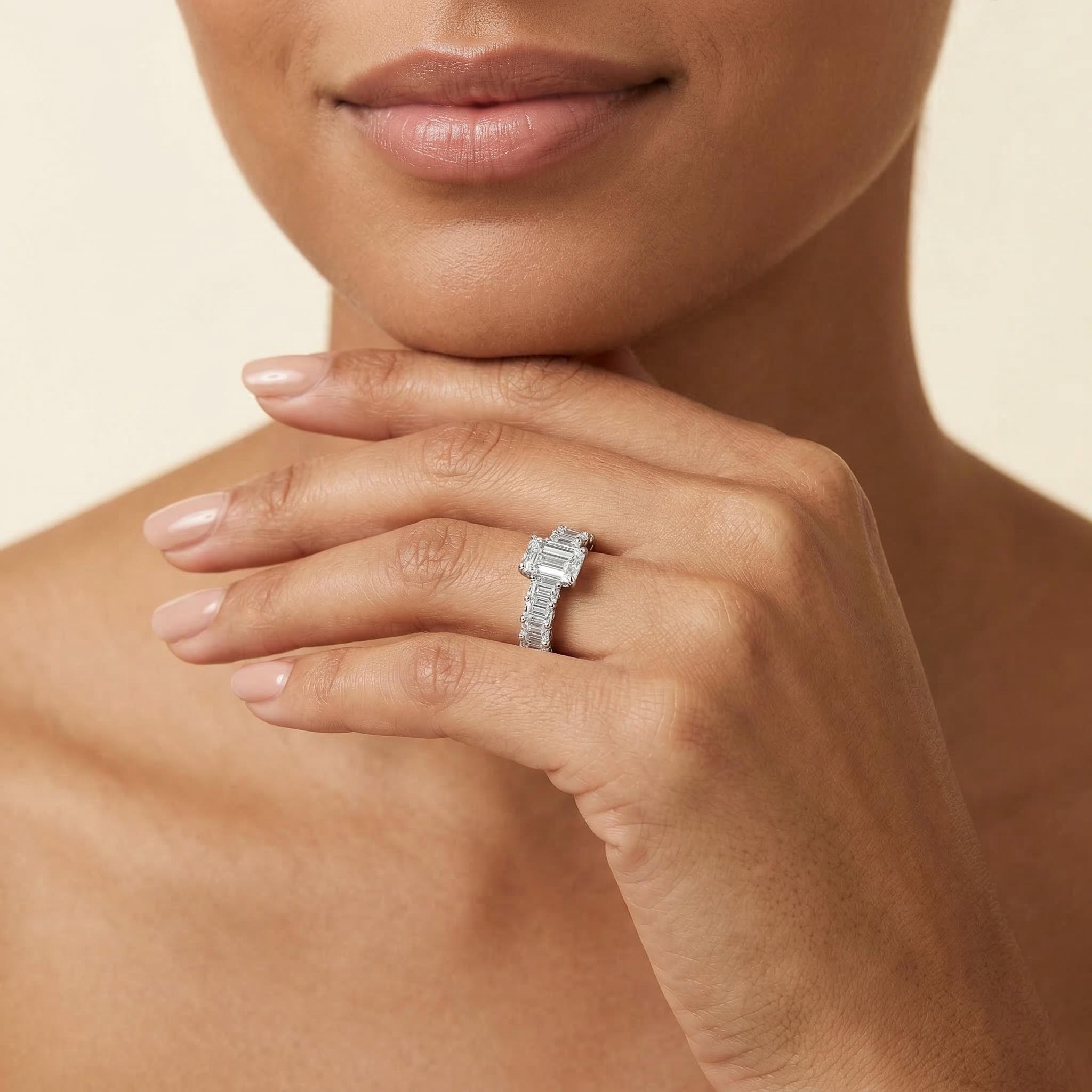 2.8 Ct Emerald Cut Ring Bold Statement Style With Street Luxury - Image 3