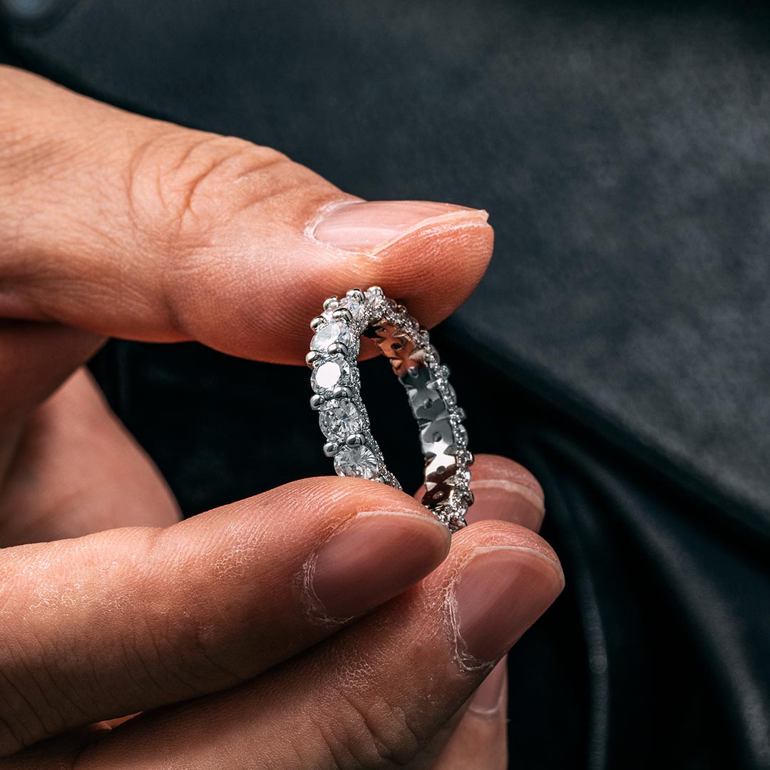 3.8 Ct Round Cut Micro Pave Band Ring With Bold Statement Appeal - Image 4
