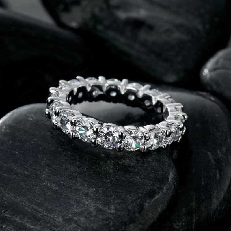 3.8 Ct Round Cut Micro Pave Band Ring With Bold Statement Appeal - Image 5