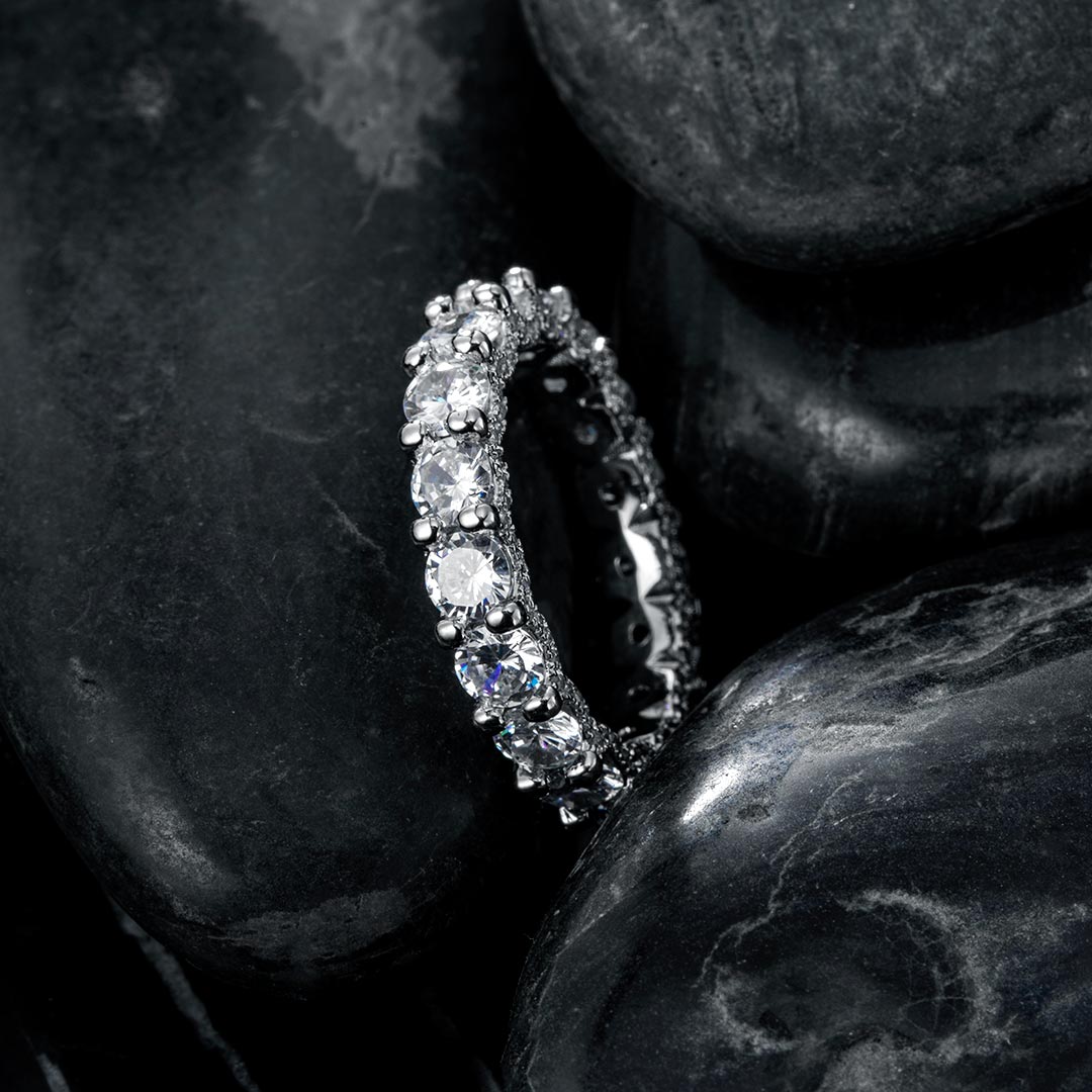 3.8 Ct Round Cut Micro Pave Band Ring With Bold Statement Appeal - Image 7