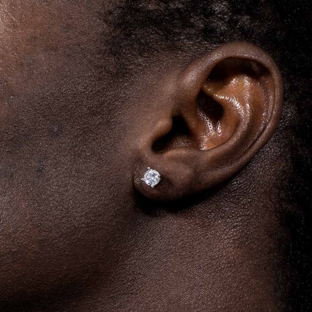 Classic Stud Earrings In White Gold With Clean Street Luxury Style - Image 3