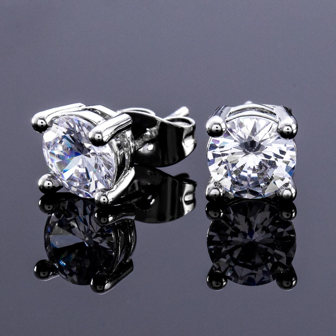 Classic Stud Earrings In White Gold With Clean Street Luxury Style - Image 5