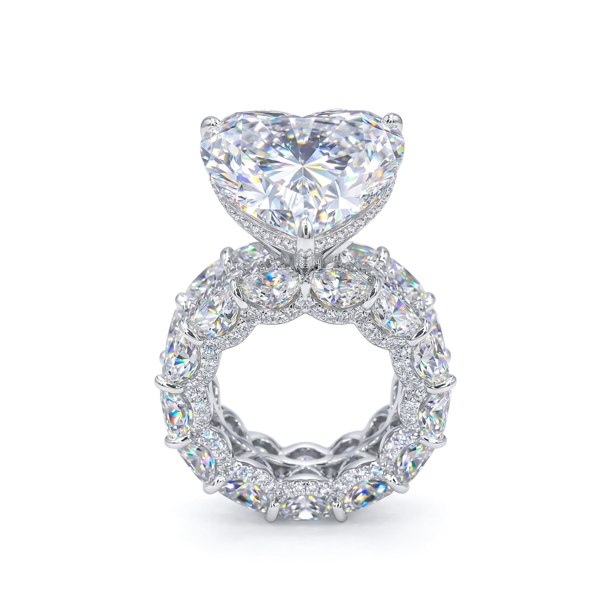 Eternity Heart Cut S925 Silver Ring Set With Street Luxury Shine - Image 5