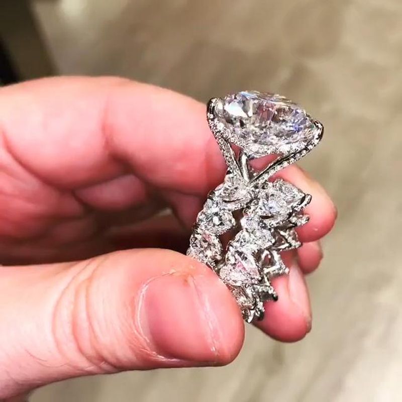 Eternity Heart Cut S925 Silver Ring Set With Street Luxury Shine - Image 8