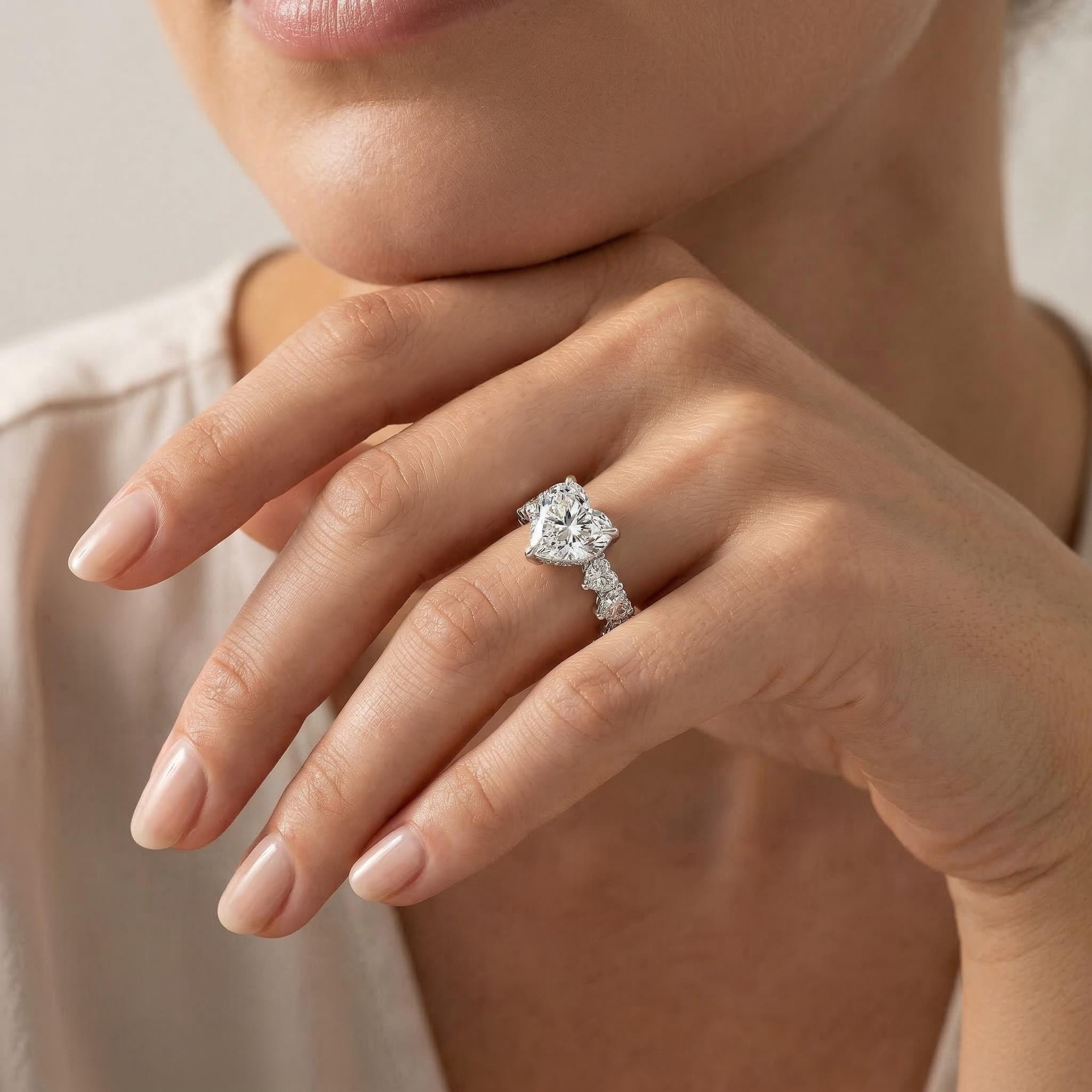 Eternity Heart Cut S925 Silver Ring Set With Street Luxury Shine - Image 10